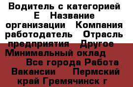 Водитель с категорией Е › Название организации ­ Компания-работодатель › Отрасль предприятия ­ Другое › Минимальный оклад ­ 30 000 - Все города Работа » Вакансии   . Пермский край,Гремячинск г.